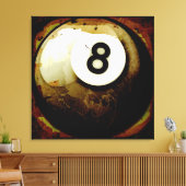 Grunge stijl 8 Ball Canvas Afdruk (Insitu (Woonkamer))