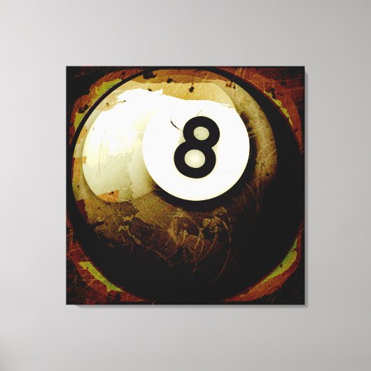 Grunge stijl 8 Ball Canvas Afdruk (Voorkant)