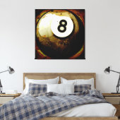 Grunge stijl 8 Ball Canvas Afdruk (Insitu (Slaapkamer))