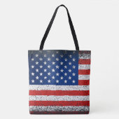 Grunge stijl Amerikaanse vlag Tote Bag (Voorkant)