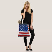 Grunge stijl Amerikaanse vlag Tote Bag (Op model)