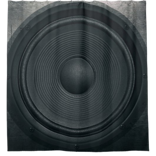 Grunge stijl, audio luidspreker achtergrond douchegordijn (Voorkant)