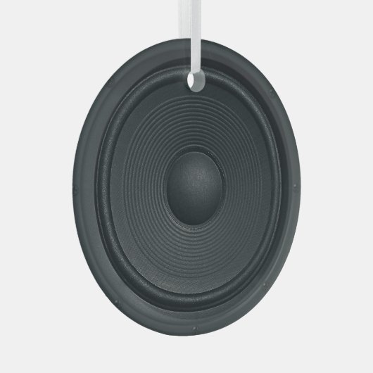 Grunge stijl, audio luidspreker achtergrond glas ornament (Voorkant Rechts)