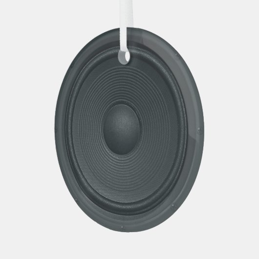 Grunge stijl, audio luidspreker achtergrond glas ornament (Voorkant links)