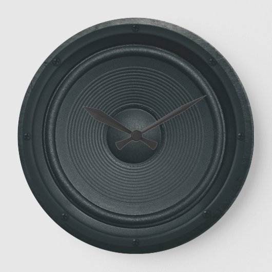 Grunge stijl, audio luidspreker achtergrond grote klok (Voorkant)