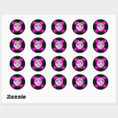 GRUNGE STIJL EMO MEISJE SCHEDEL RONDE STICKER (Vel)