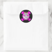 GRUNGE STIJL EMO MEISJE SCHEDEL RONDE STICKER (Tas)