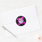 GRUNGE STIJL EMO MEISJE SCHEDEL RONDE STICKER (Envelop)