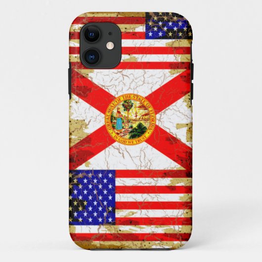 Grunge stijl Florida en USA vlaggen Case-Mate iPhone Case (Achterkant)