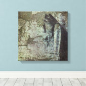 Grunge stijl getextureerde steen aardachtige kleur canvas afdruk (Insitu (Houten vloer))