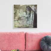 Grunge stijl getextureerde steen aardachtige kleur canvas afdruk (Insitu (Woonkamer))
