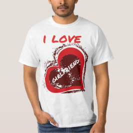 Grunge stijl Ik hou van mijn vriendin Hart ontwerp T-shirt