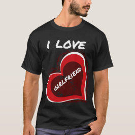 Grunge stijl Ik hou van mijn vriendin Hart ontwerp T-shirt