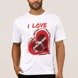 Grunge stijl Ik hou van mijn vriendin Hart ontwerp T-shirt