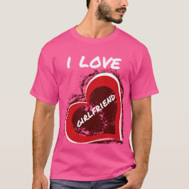 Grunge stijl Ik hou van mijn vriendin Hart ontwerp T-shirt