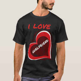 Grunge stijl Ik hou van mijn vriendin Hart ontwerp T-shirt