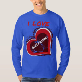 Grunge stijl Ik hou van mijn vriendin Hart ontwerp T-shirt