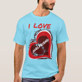 Grunge stijl Ik hou van mijn vriendin Hart ontwerp T-shirt