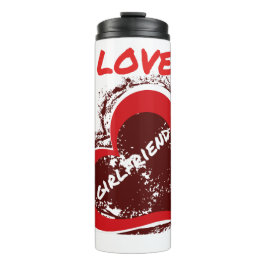 Grunge stijl Ik hou van mijn vriendin Hart ontwerp Thermosbeker