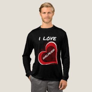 Grunge stijl Ik hou van mijn vriendin Hart ontwerp Tri-Blend Shirt