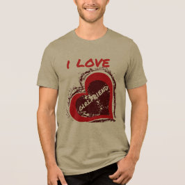 Grunge stijl Ik hou van mijn vriendin Hart ontwerp Tri-Blend Shirt