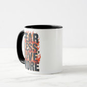 Grunge stijl moed en levensquote mok (Voorkant links)