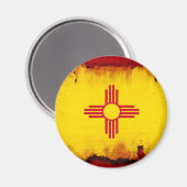 Grunge stijl New Mexico vlag Magneet (Voorkant / Achterkant)