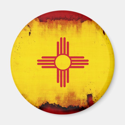 Grunge stijl New Mexico vlag Magneet (Voorkant)