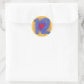 GRUNGE STIJL NUMMER 12 RONDE STICKER (Tas)