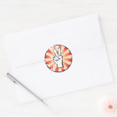 Grunge stijl vrede hand teken ronde sticker (Envelop)