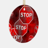 Grunge Stop Sign Keramisch Ornament (Rechts)