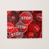 Grunge Stop Sign Legpuzzel (Horizontaal)
