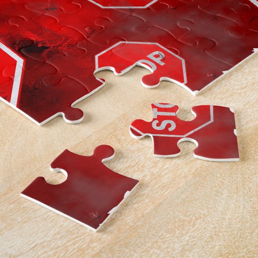 Grunge Stop Sign Legpuzzel (Zijkant)