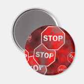 Grunge Stop Signs Magneet (Voorkant / Achterkant)
