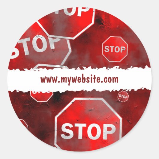 Grunge Stop Signs Ronde Sticker (Voorkant)