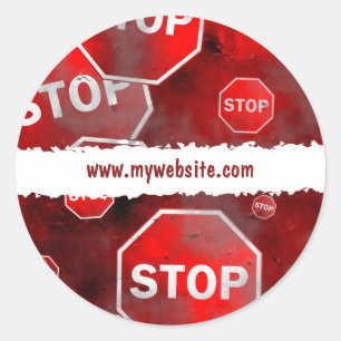 Grunge Stop Signs Ronde Sticker