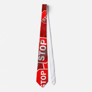 Grunge Stop Signs Stropdas