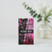 Grunge Streak - Roze Visitekaartje (Staand voorkant)
