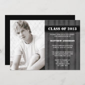 Grunge Stripe Foto Afstuderen Aankondiging (Voorkant / Achterkant)