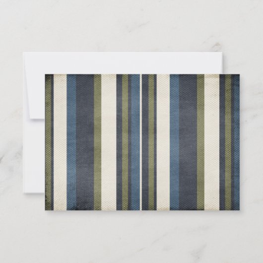 Grunge Stripes Bar Mitzvah-reactiekaart RSVP Kaartje (Achterkant)