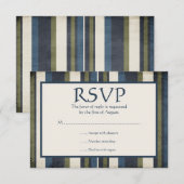 Grunge Stripes Bar Mitzvah-reactiekaart RSVP Kaartje (Voorkant / Achterkant)