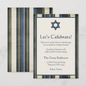 Grunge Stripes Bar Mitzvah Reception Kaart (Voorkant / Achterkant)