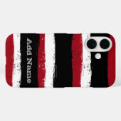 Grunge Stripes en Naam - zwart rood wit Case-Mate iPhone Case (Achterkant (horizontaal))
