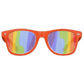Grunge Stripes Pattern - chakra-regenboogkleuren Retro Zonnebril (Voorkant)