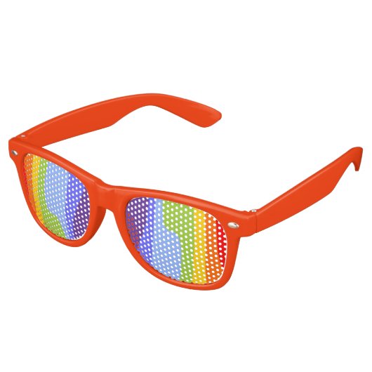 Grunge Stripes Pattern - chakra-regenboogkleuren Retro Zonnebril (Gekanteld)