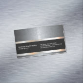 Grunge-structuur | Black Mesh Zilver Metallic Trim Magnetisch Visitekaartje (Voorbeeld)