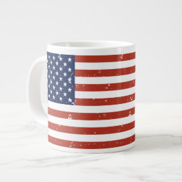 Grunge Style American Flag Jumbo Mok