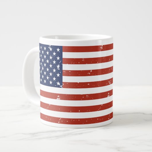 Grunge Style American Flag Jumbo Mok (Links)