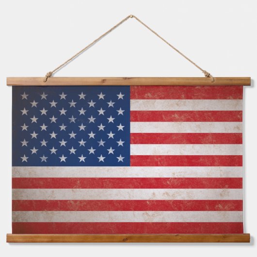  Grunge Style Amerikaanse vlag Verenigde Staten Hangend Wandkleed (Voorkant)