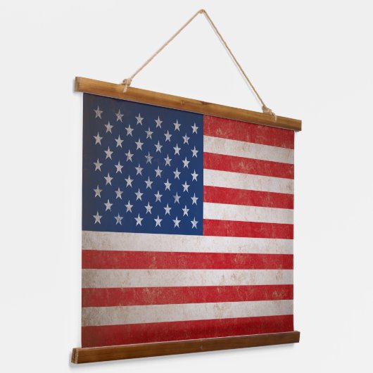  Grunge Style Amerikaanse vlag Verenigde Staten Hangend Wandkleed (Gebogen)